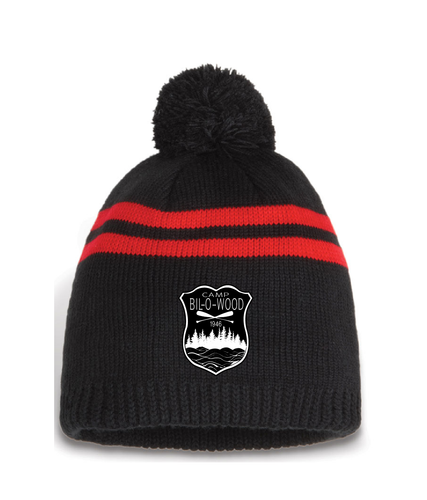 Embroidered Pom Pom Hat