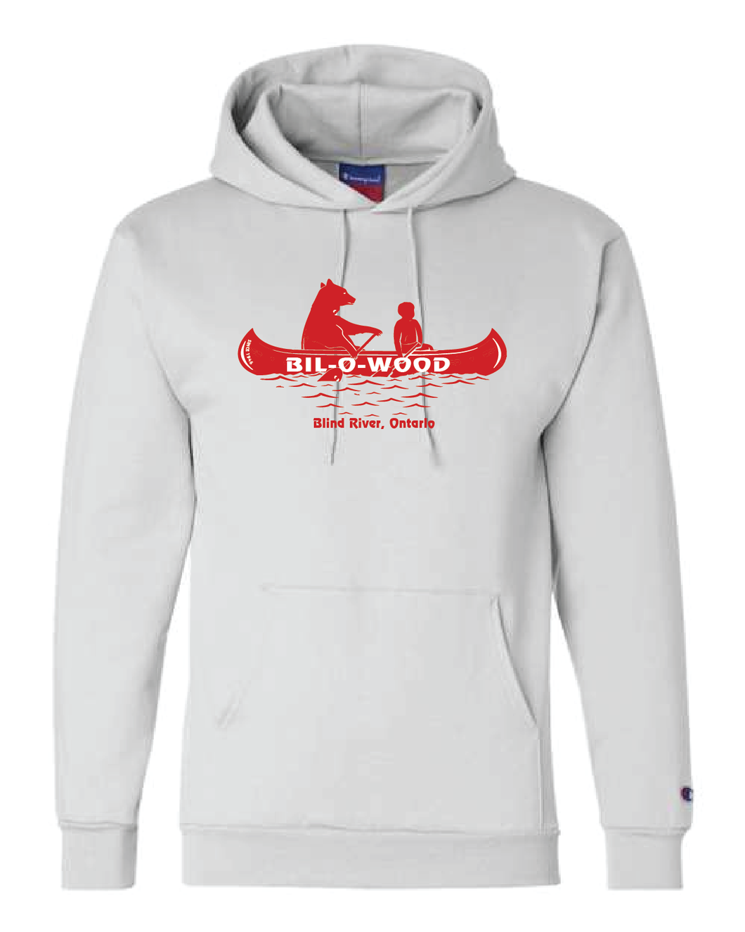 White Hoody with Canoeing Bear