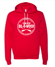 Load image into Gallery viewer, Classic Bil-O-Wood Hooded Sweatshirt in Red or Blue