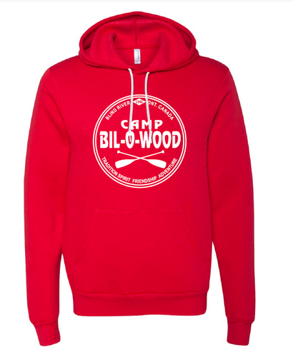 Classic Bil-O-Wood Hooded Sweatshirt in Red or Blue